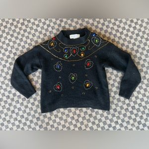 SALE Vintage Maggie Lawrence silk angora blend beaded sweater